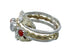 Sterling Silver 12KGF Coral Cubic Zirconia Feather Native American Ring Size 6 JX130864